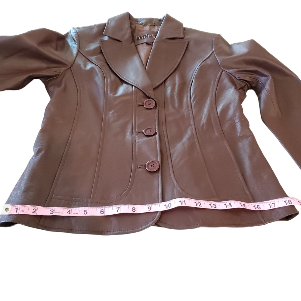 Vintage Leather Guess Brown Jacket - Picture 5 of 16